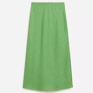 New J CREW Gwyneth Linen Slip Skirt size S Small Willow green
